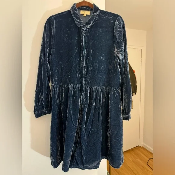 anthropologie velvet shirt dress PAIGE Desano Velvet Shirt Dress at MarketFair Shoppes in Princeton, NJ